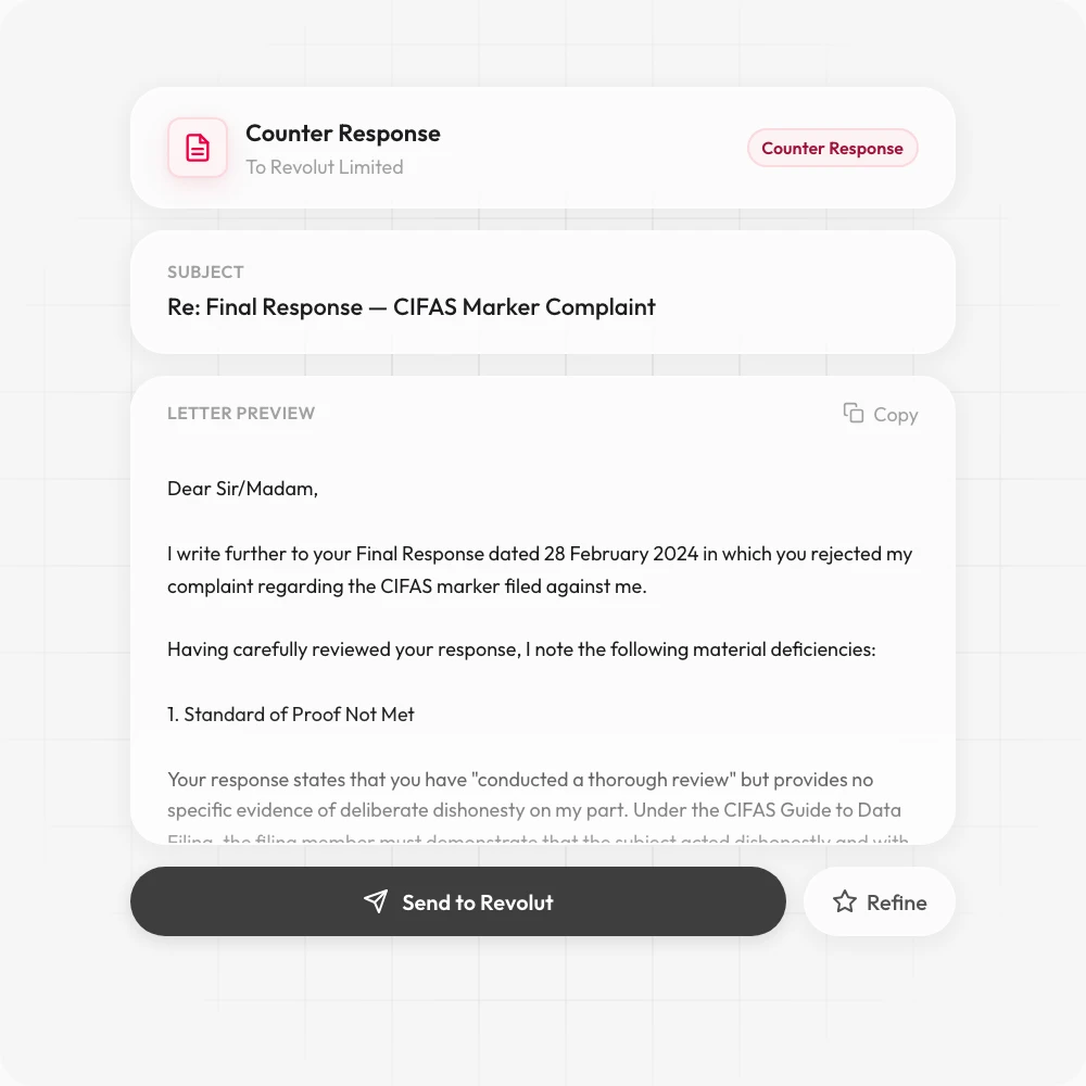Letter generation preview